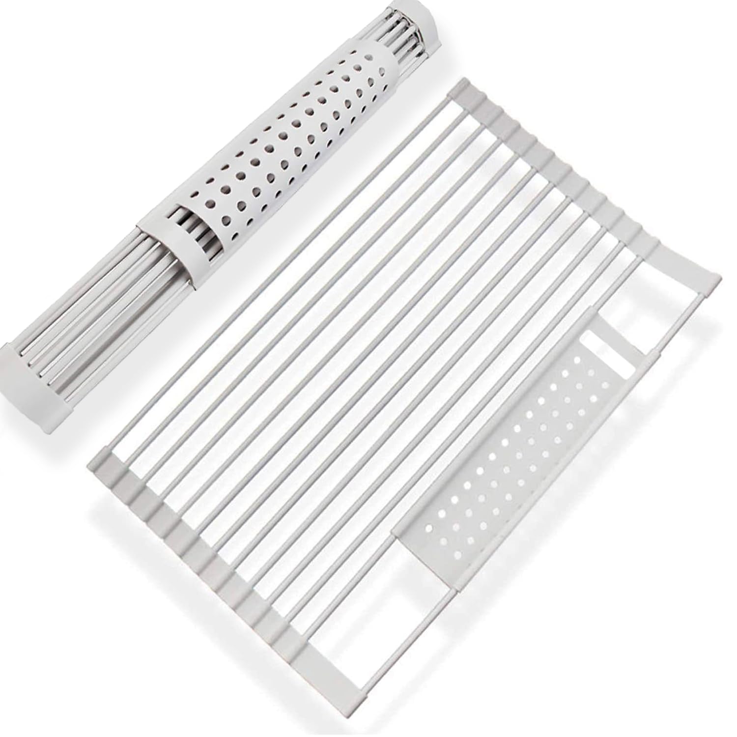 

Складная сушилка для посуды 42 x 32 см Компактная стойка с поддоном для маленькой сушилки для посуды Посуда Кухонная раковина Серая zzz6tFgray1c [TrendMarche] [Силиконовая сворачиваемая]