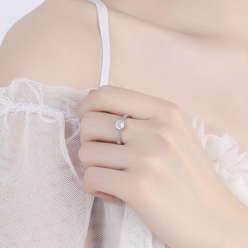 925 Sterling Silver Ring Hot AAA Zircon Adjustable Size Engagement Rings for Women Wedding Ring Party Fashion Nice Jewelry Gift