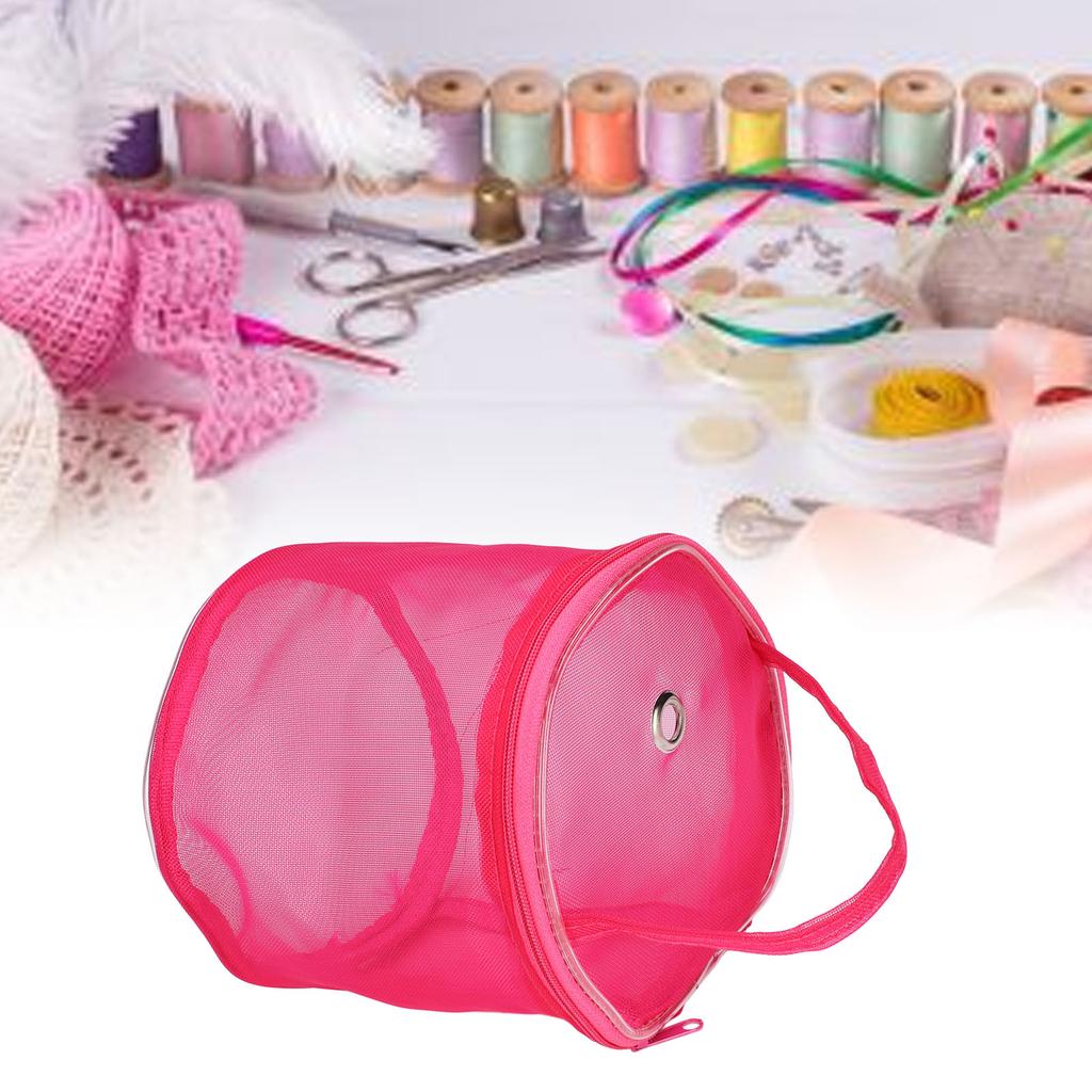 Cesta de Costura Alça Portátil Espaço Amplo Design de Malha Nylon Ampla Aplicação Bolsa de Tricô