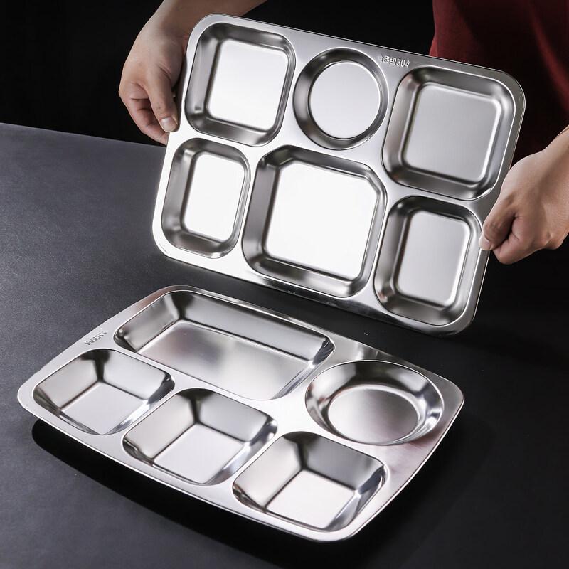 Stainless Steel Shallow Divided Food Tray