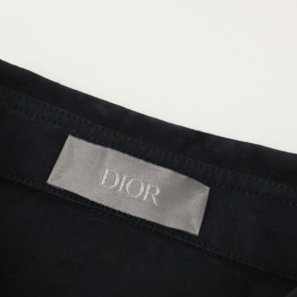 DIOR 013C502A4743 Off-White Cotton Jacquard Shirt tops 39 NavyUsed