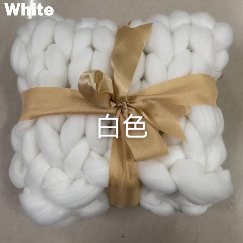 Large Soft Chunky Knitted Thick Wool Blanket With Versatile Colors For Cozy Comfort