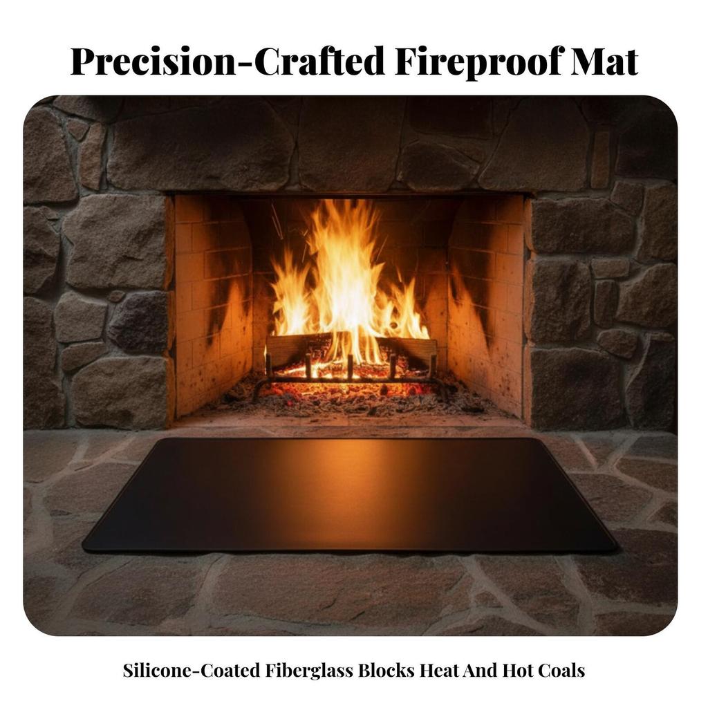 Silicone-Coated Fiberglass Fire Mat Wipe-Clean for Backyard Cooking