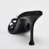 Eleganti Pantofole di Marca con Design Decorativo di Perle per Donna Moda Punta Tonda Sandali a Ciabatta con Fascia Stretta Sandali Sexy a Punta Aperta con Tacco Alto