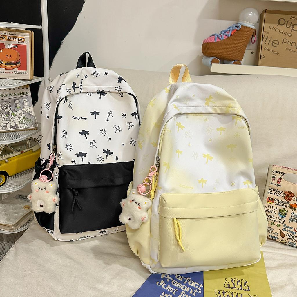 School bag new high-aesthetic Japanese fresh, sweet, artistic, and cute butterfly backpack, lightweight travel backpack for middle school students