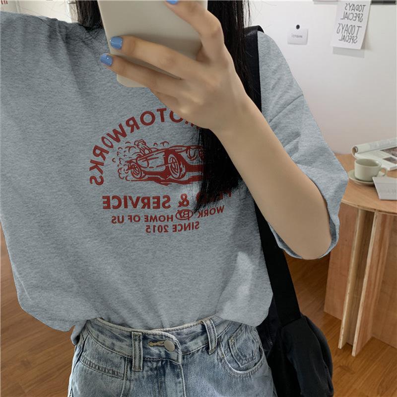 Summer Korean Version Loose Short-sleeved T-shirt for Women Korean Version New Style Large-size Top Couple Base Shirt
