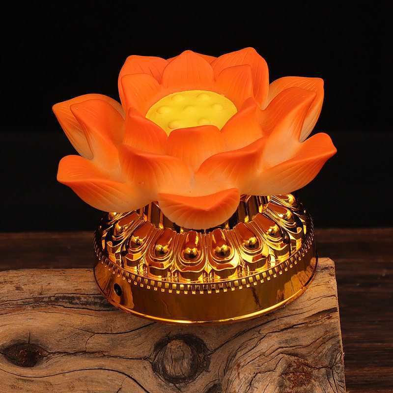 Seven-Color LED Lotus Lamp: Dual-Power Buddha Offering Light with Everlasting Seven Stars Illumination
