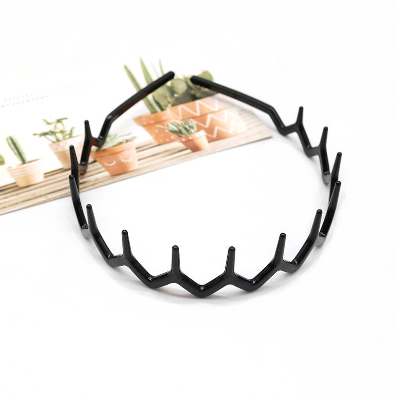 Buntes, wellenförmiges koreanisches Zahnkamm-Haarband - Rutschfest, schonend zum Haar, Bequemer Sitz, Ideal zum Bändigen von Babyhaaren.