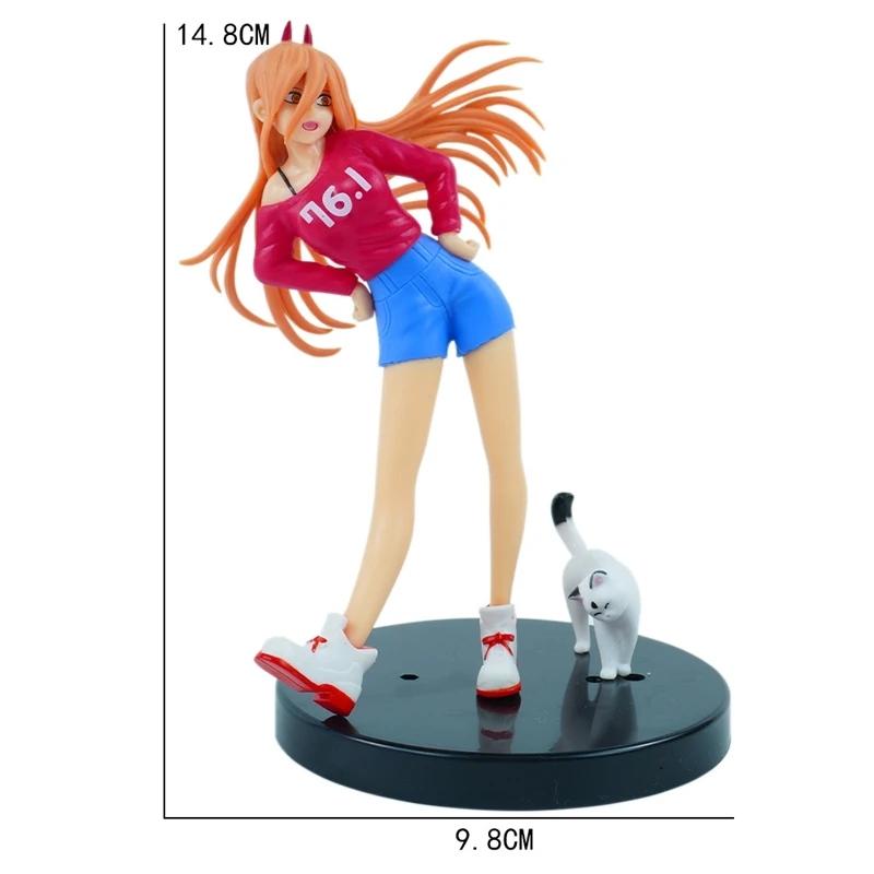 

16CM Anime Denji Figure Power Pochita Figure Pressed Instant Noodles Scene Ornaments Makima PVC Model Doll Makima Boxed Playthings With box