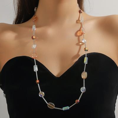 Necklace for Women Simple Long Crystal New Chinese National Style Sweater Chain Long Necklace Female Fall and Winter Elegant Necklace