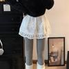 Jupe longue en dentelle florale Jupon à taille haute Doublure Jupon Femme Été Printemps