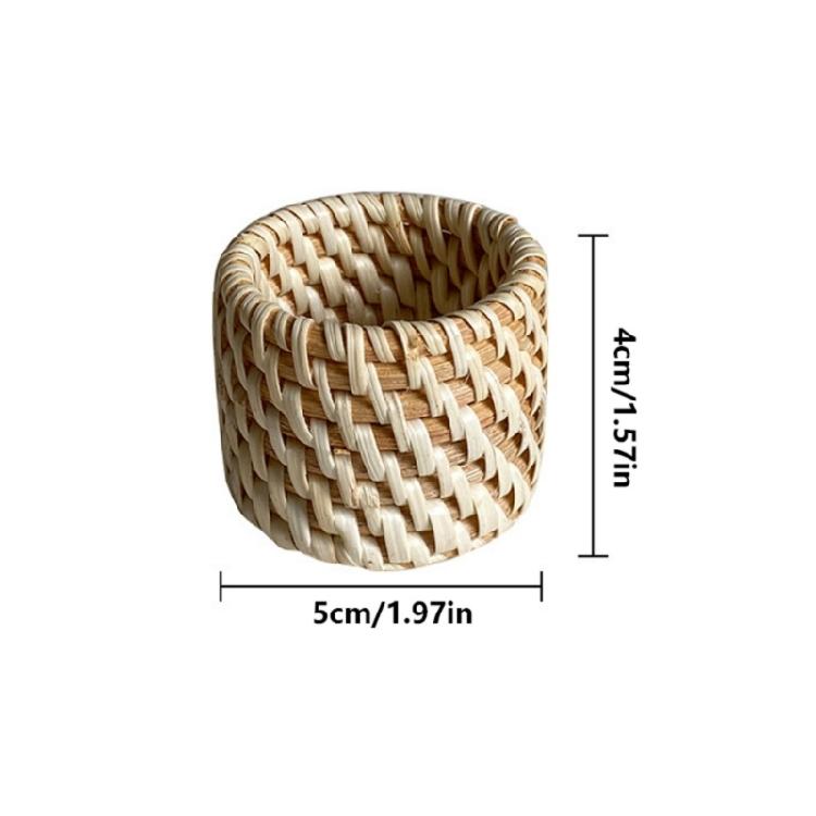Elegante Serviettenringe Gewebter Rattan Serviettenhalter für Saisonale Tischdekoration Nachhaltige Esszubehör