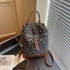 New Retro Leopard Print Large-capacity Shoulder Bag Niche High-end Sense Light and Simple Short-distance Travel Backpack