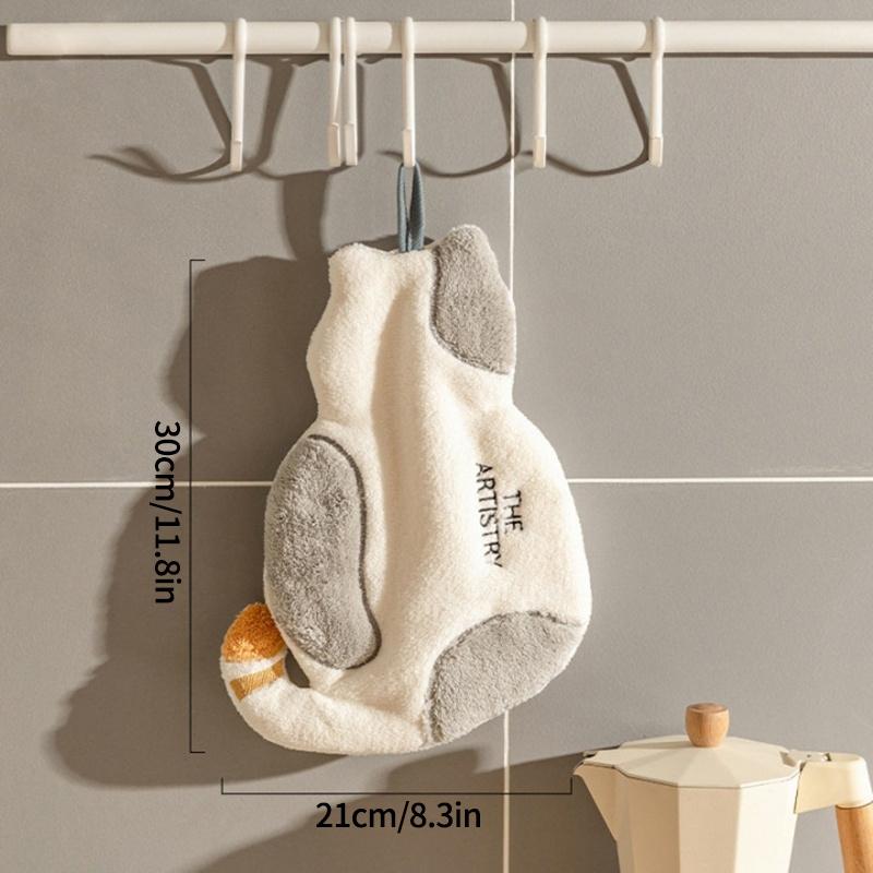 Cat Hand Towels Kitchen Accessories Hanging Towels For Hands Cartoon Hand Towel Absorbent Bathroom Towels