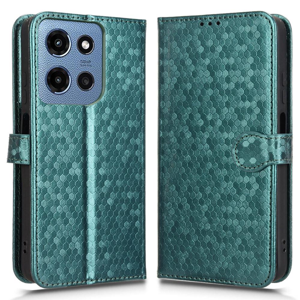 For Motorola Moto G 5G (2025) Wallet Case Dot Pattern Imprint PU Leather Phone Cover