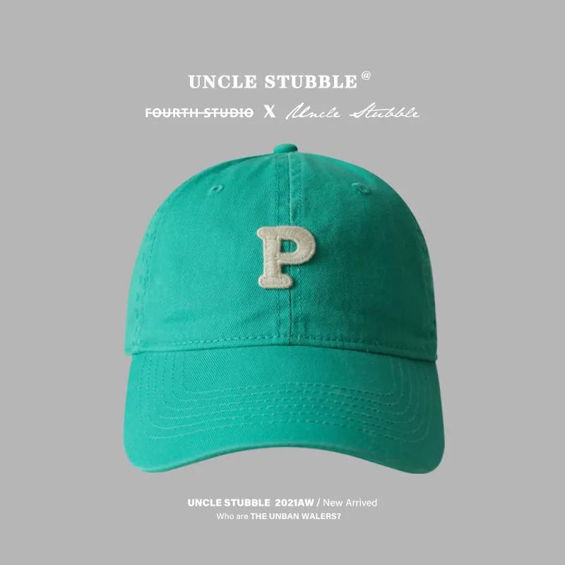Letter P Embroidered hats Baseball Caps for Men and Woman's Adjustable Casual Cotton Sun Hats  Solid Color Visor Hats