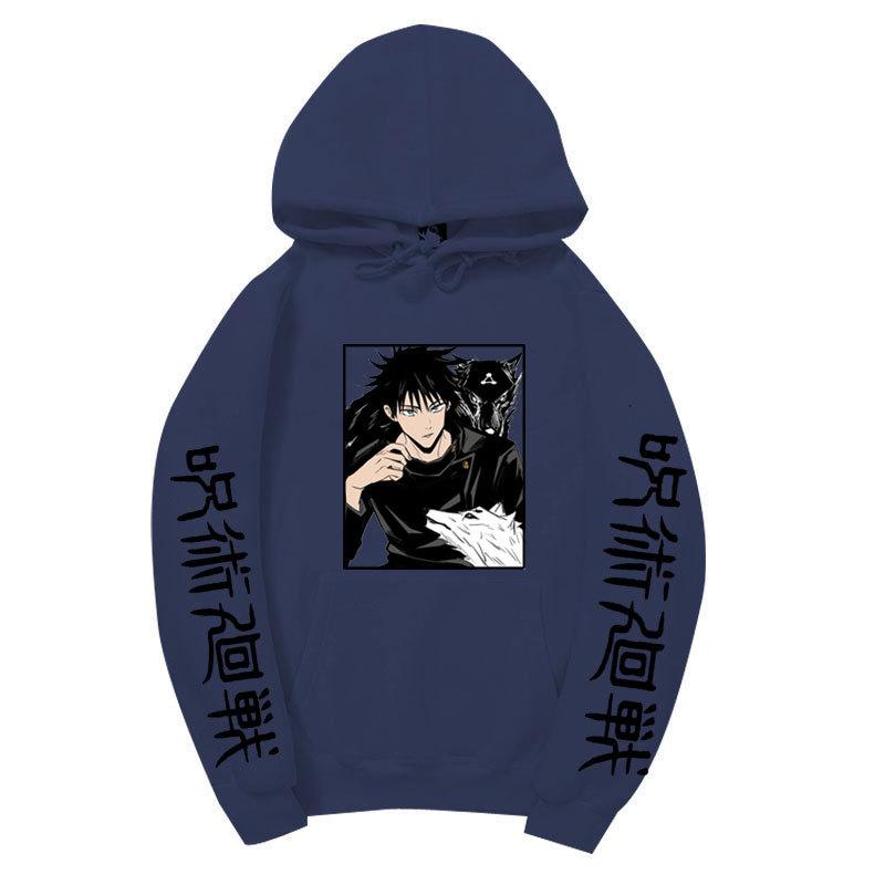 Japanese Anime Hoodie Sweatshirt Jujutsu Kaisen Satoru Gojo Anime Print Soft Fleece Warm Long Sleeve Hooded Sweatshirt