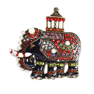 Spille da elefante smaltato con strass alla moda per donna uomo unisex personalità perla metallo spille spille gioielli regali