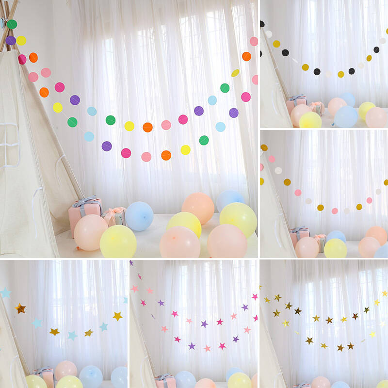 1PC 2.7m/106.29in Colorful Pompom Pendant Garland Nordic Series Wool Felt Ball String Hanging DIY Handmade Home Decor