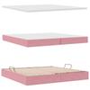 LED Storage Bed with Mattress Pink 200 x 200 cm Velvet