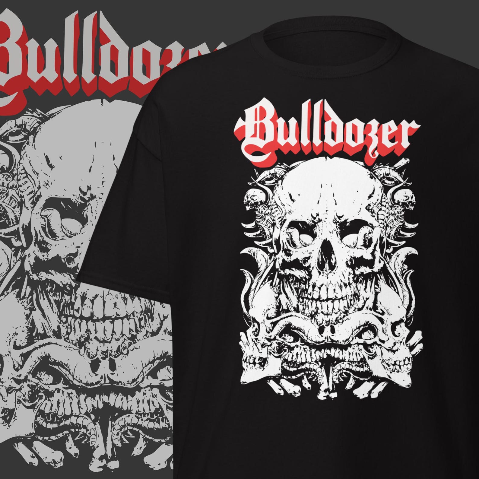 Bulldozer Band T-Shirt Old School Black Metal Band Merch Gothic Clothing S