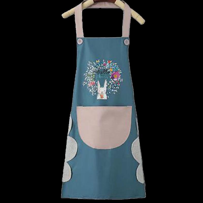 Hang-Neck Waterproof Kitchen Apron with Hand-Wiping Sides