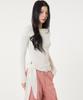 UNKNOWN PLANET Side Tie Off-Shoulder Long Sleeve Knit Top White
