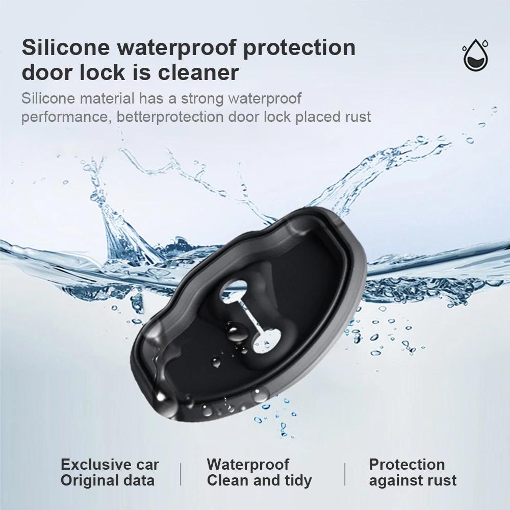 4-Pack Silicone Door Lock Buckle Protective Cover for Tesla Model 3 Y X S Highland Juniper Interior Moulding