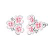 New 925 Silver Sparkling Pink Heart-Shaped Flower Women Earring Brilliant Wedding Engagement Star Earrings Jewelry Gift