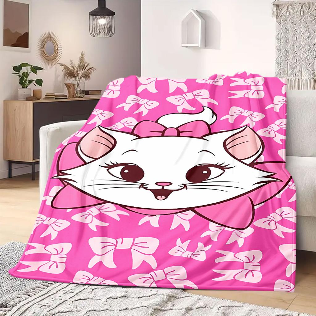 kitten Print Flannel Blanket for Sofas Beds Bedrooms Chairs Travel Picnics Cartoon Home Decor New