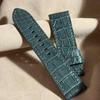Used Cro-2093 Crocodile Watch Strap Gray (lug Width 24 Mm - Buckle Width 22 Mm)