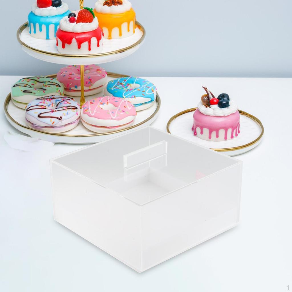 Acrylic Pastry Bin Rectangular Portable Cake Bread Organizer Baking Supplies