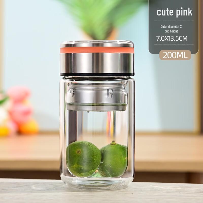 Chubby Double-Layer Glass Portable Cup
