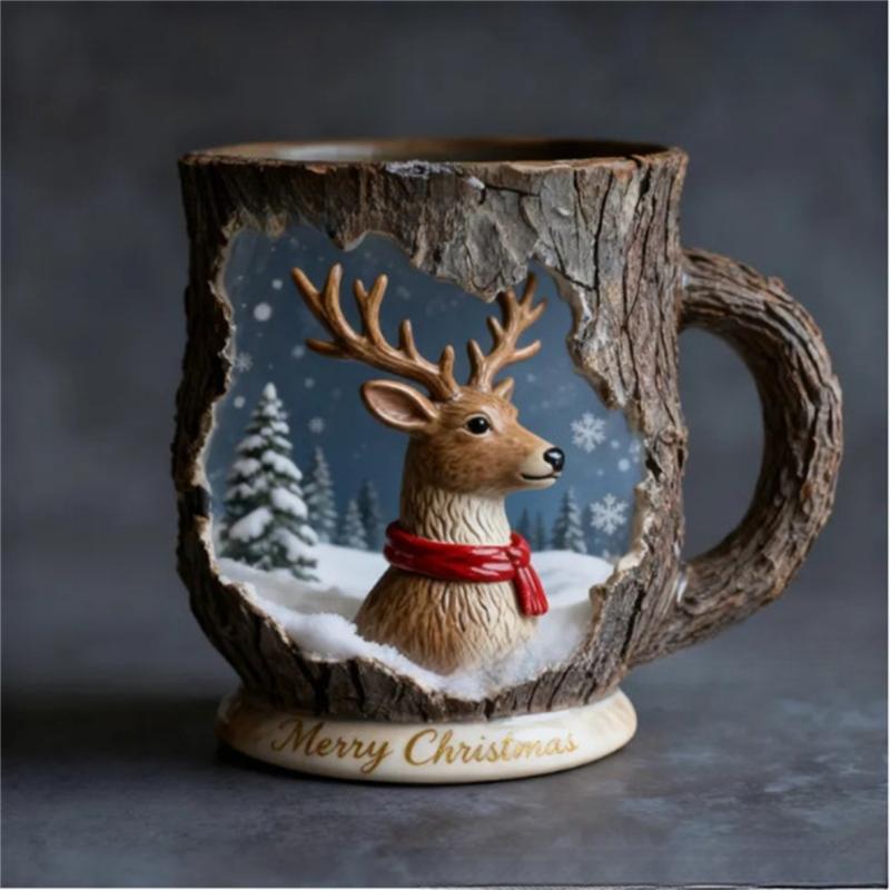 Festival Holiday Coffee Cup Dishwasher Safe Ergonomic Grip for Family Gatherings Office Use Hot Chocolate Beverages