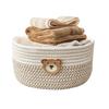 Storage Basket Woven Baskets For Storage Space-Saving Cotton Organizer Bin For Laundry Clothes Blankets Books Towels Dog Toys