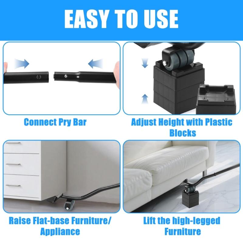 Quiet ABS Furniture Casters with Height Adjustment Feature for Easy Relocation In Home Office Environment