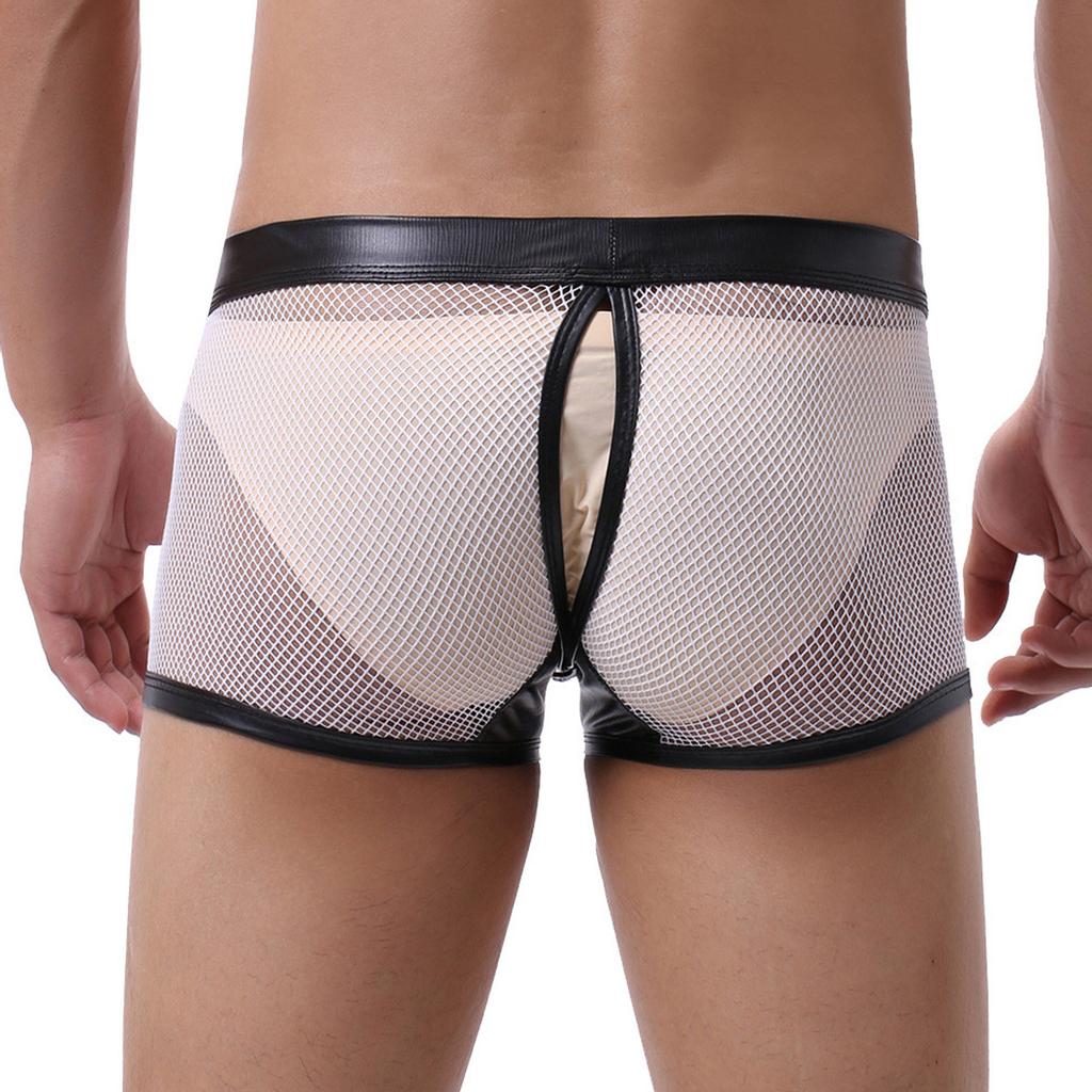 Man Sexy Mesh Hollow Out Lingerie Breathable Knickers Underpants Underwear
