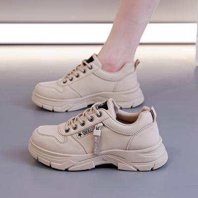 Fashion Women Sneakers Outdoor Designer Platform Sneakers of Sport Fashion Lace-up Casual Shoes Women Leather Height-Increasing Shoes