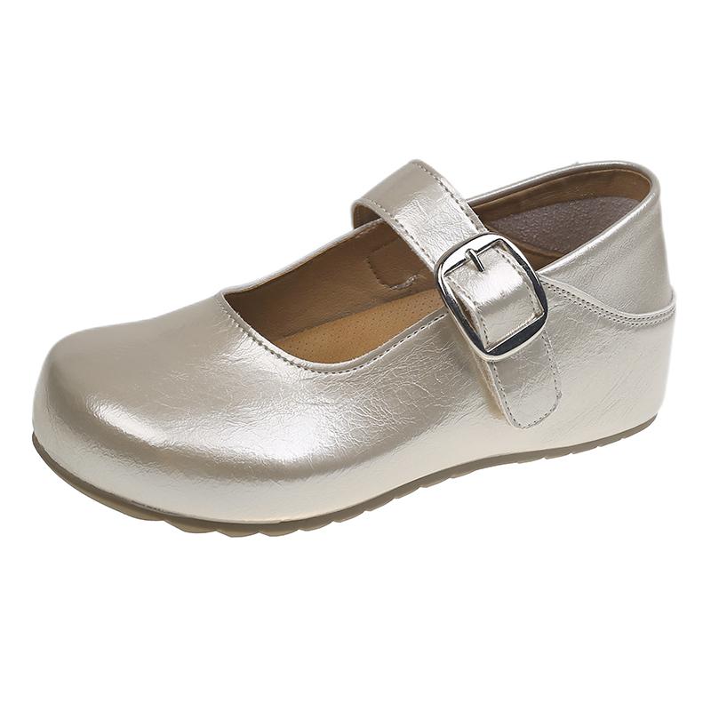 

Модные и простые Туфли на плоской подошве Весна Лето Новый стиль Ультрамягкие Ретро Слипоны Микрофибра Круглый носок Резиновая подошва 40 шампанского