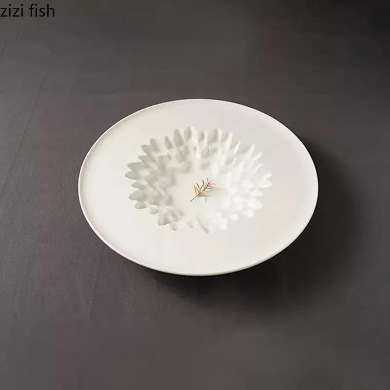 Creative Irregular Ceramic Dinner Plate Thick Soup Plate Dessert Plate Pasta Plates Snack Plates Restaurant Specialty Tableware