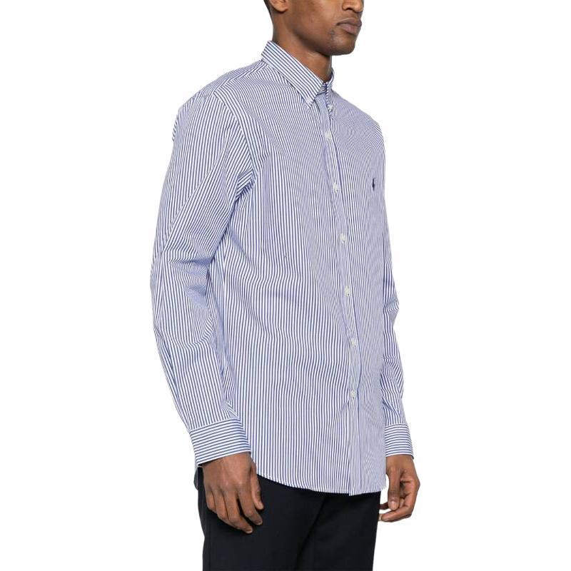Polo Ralph Lauren Striped Button-Down Long Sleeve Shirt Men Shirts Blue 710928254-008