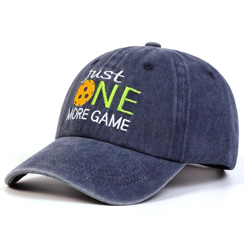 

Unisex JUST ONE MORE GAME Embroidery Wash Baseball Caps Spring Autumn Outdoor Adjustable Casual Hats Sunscreen Hat Sports Cap тёмно-синий