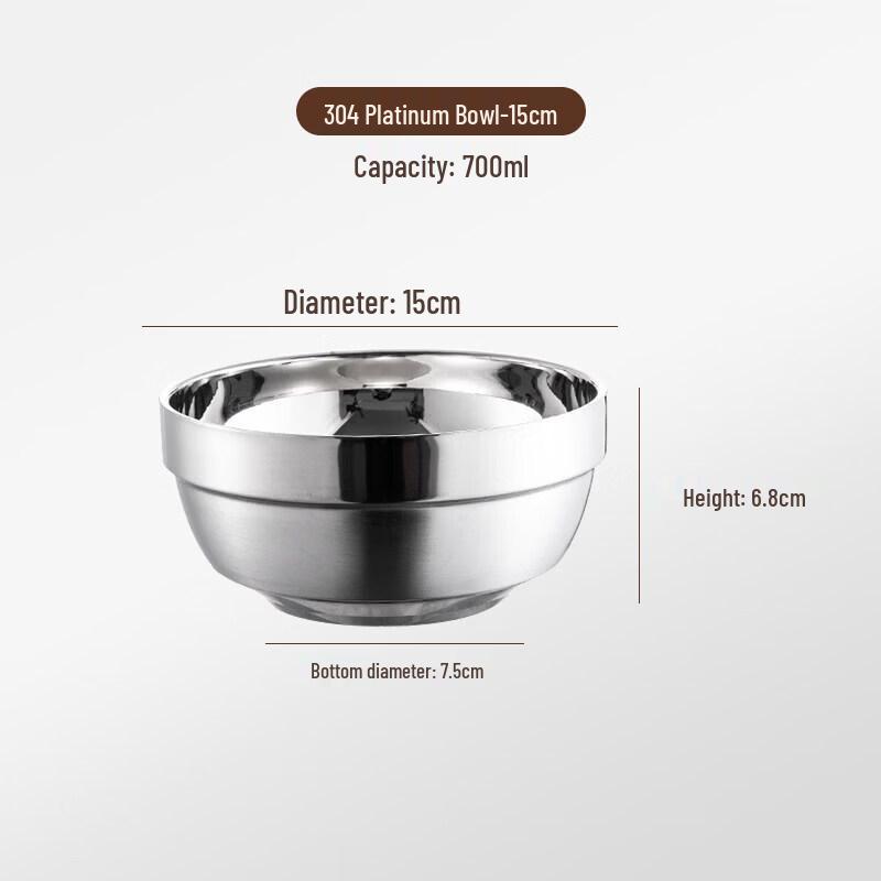 

Lai Yu Xuan 304 Stainless Steel Double-Layer Anti-Scald Bowl