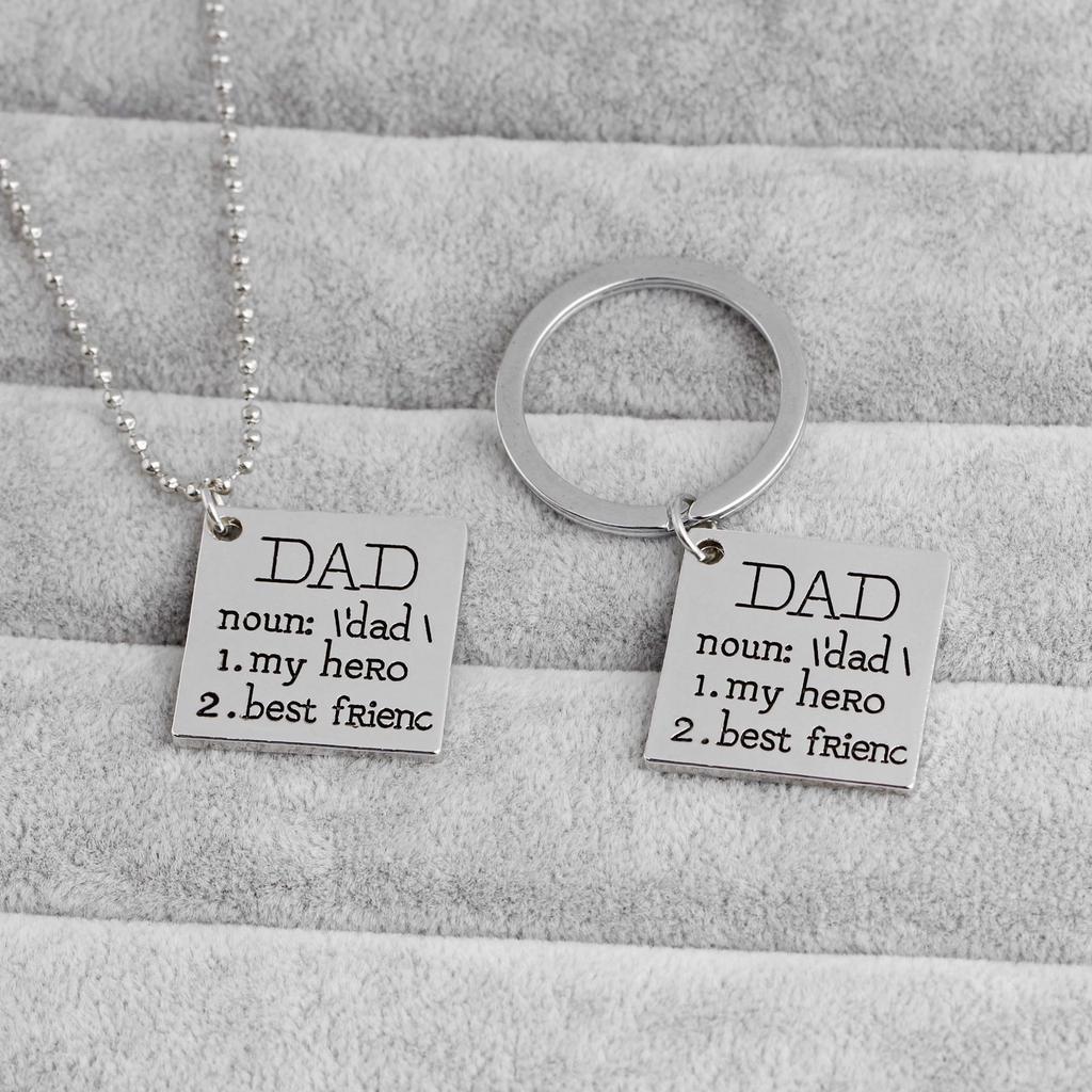 My Hero Best Friend Dad Pendant Necklace Key Rings Key Chains Gifts Jewelry Accessories Fathers