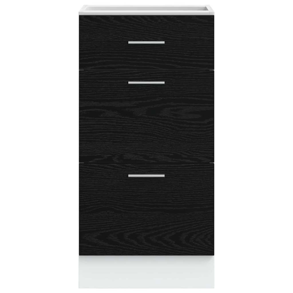 Kitchen Base Cabinet Black Oak Effect 40 x 46 x 81.5 cm