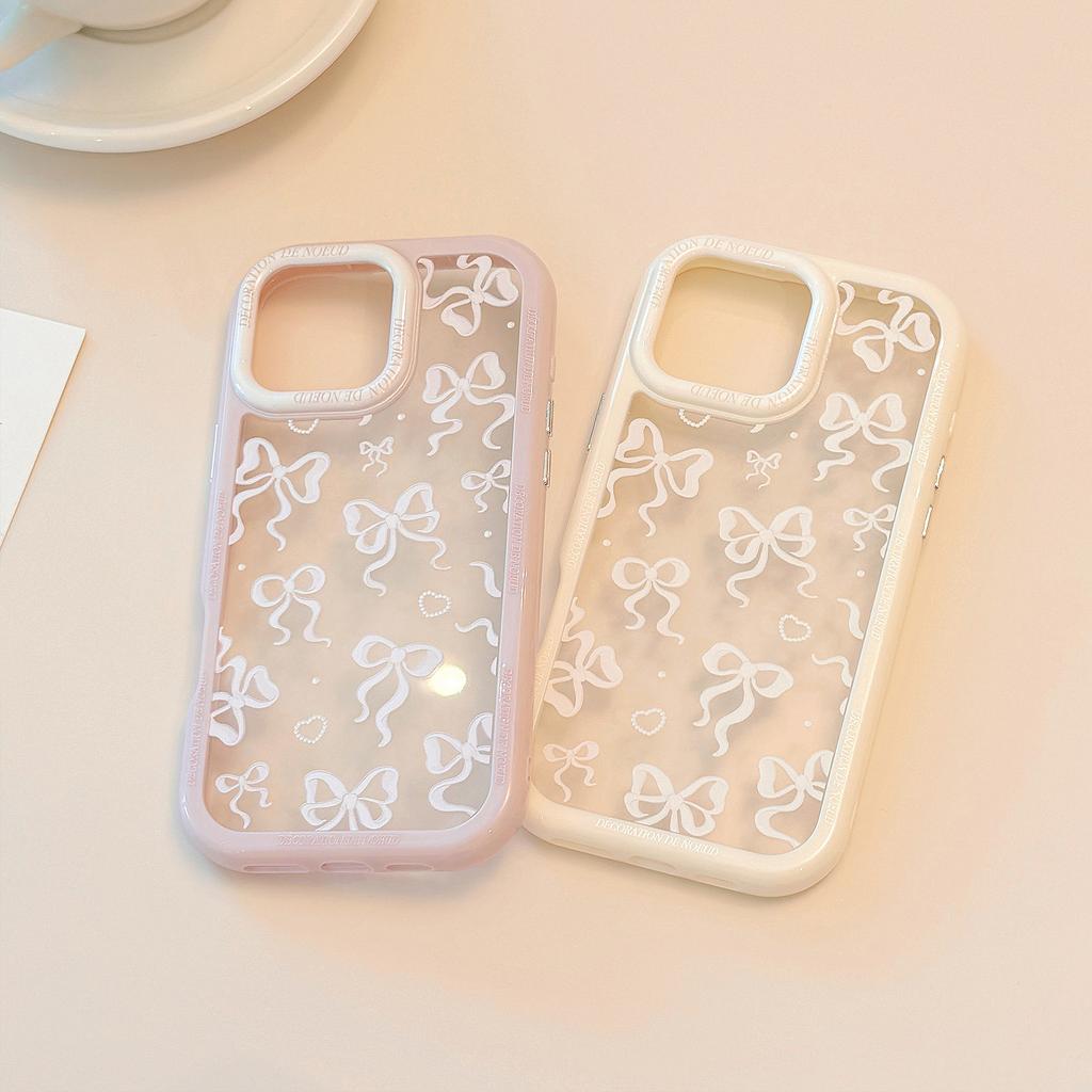 For Apple 17 Promax Mobile Phone Case Pearl Bow for IPhone 15 Temperament 13 Anti-fall 14 Acrylic 12