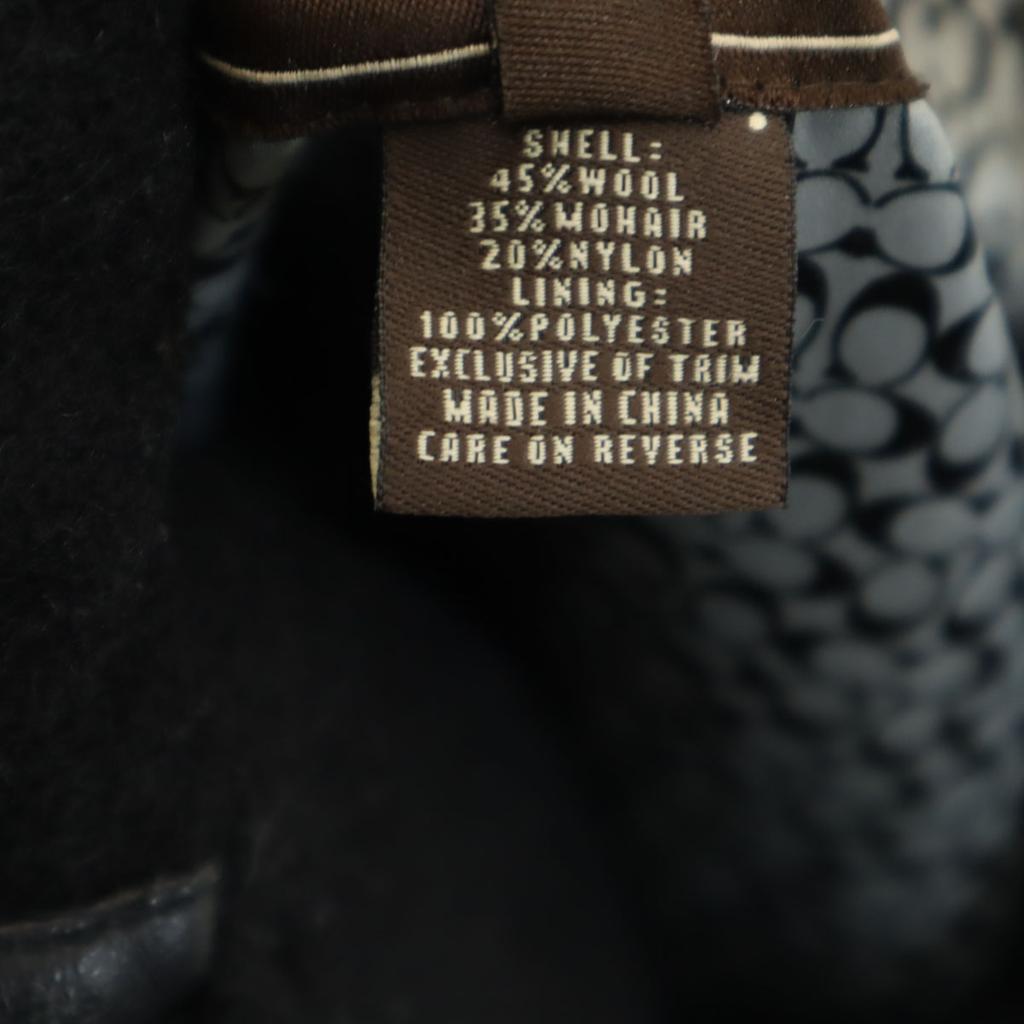 Coach Melton Edelstahl Kragenmantel XS schwarz Damen Gebraucht