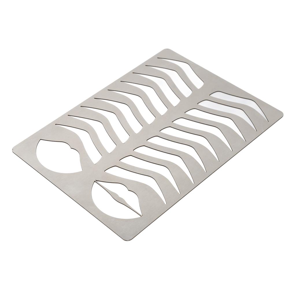 Eyebrow Lip Stencils Brushed Silver Thickened Stainless Steel Reusable Eyebrow Practice Template Makeup Shaper