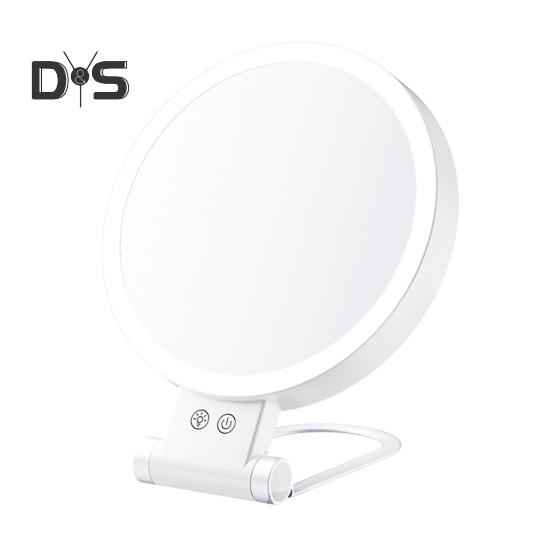LED osvětlené make-up zrcátko 5/10/20/30X zvětšovací oboustranné kosmetické zrcátko se světlem USB dobíjecí Nastavitelný jas Přenosné cestování