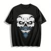 Vintage Gentleman Skull Print Trendy Cool Casual Short Sleeve T-Shirt Pure Cotton T-shirt